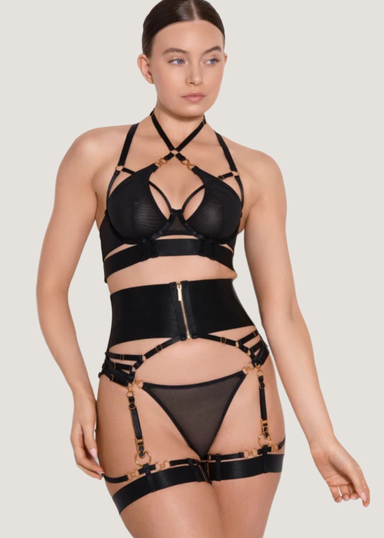 Bordelle Circe Suspender (Black) | Avec Amour Luxury Lingerie