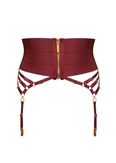 Bordelle Circe Suspender (Morello) | Avec Amour Luxury Lingerie