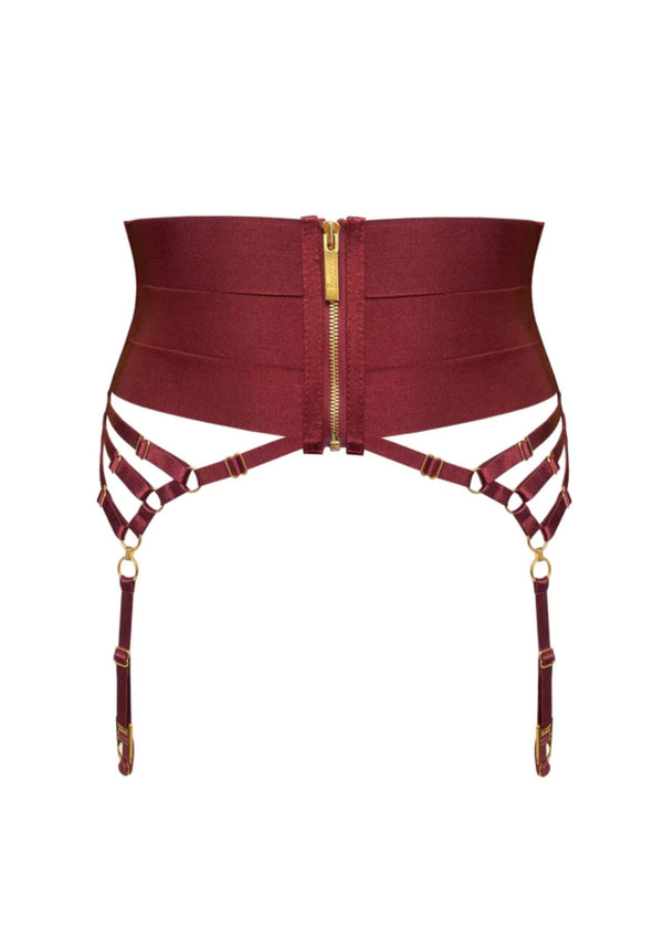 Bordelle Circe Suspender (Morello) | Avec Amour Luxury Lingerie