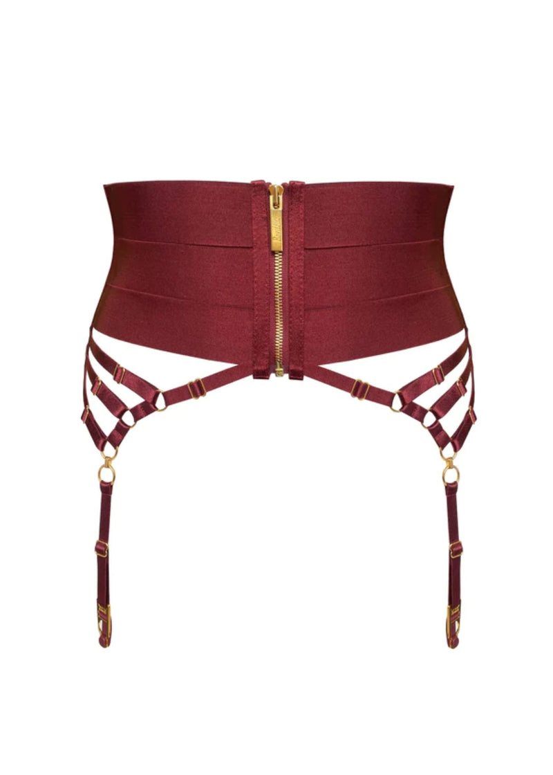 Bordelle Circe Suspender (Morello) | Avec Amour Luxury Lingerie