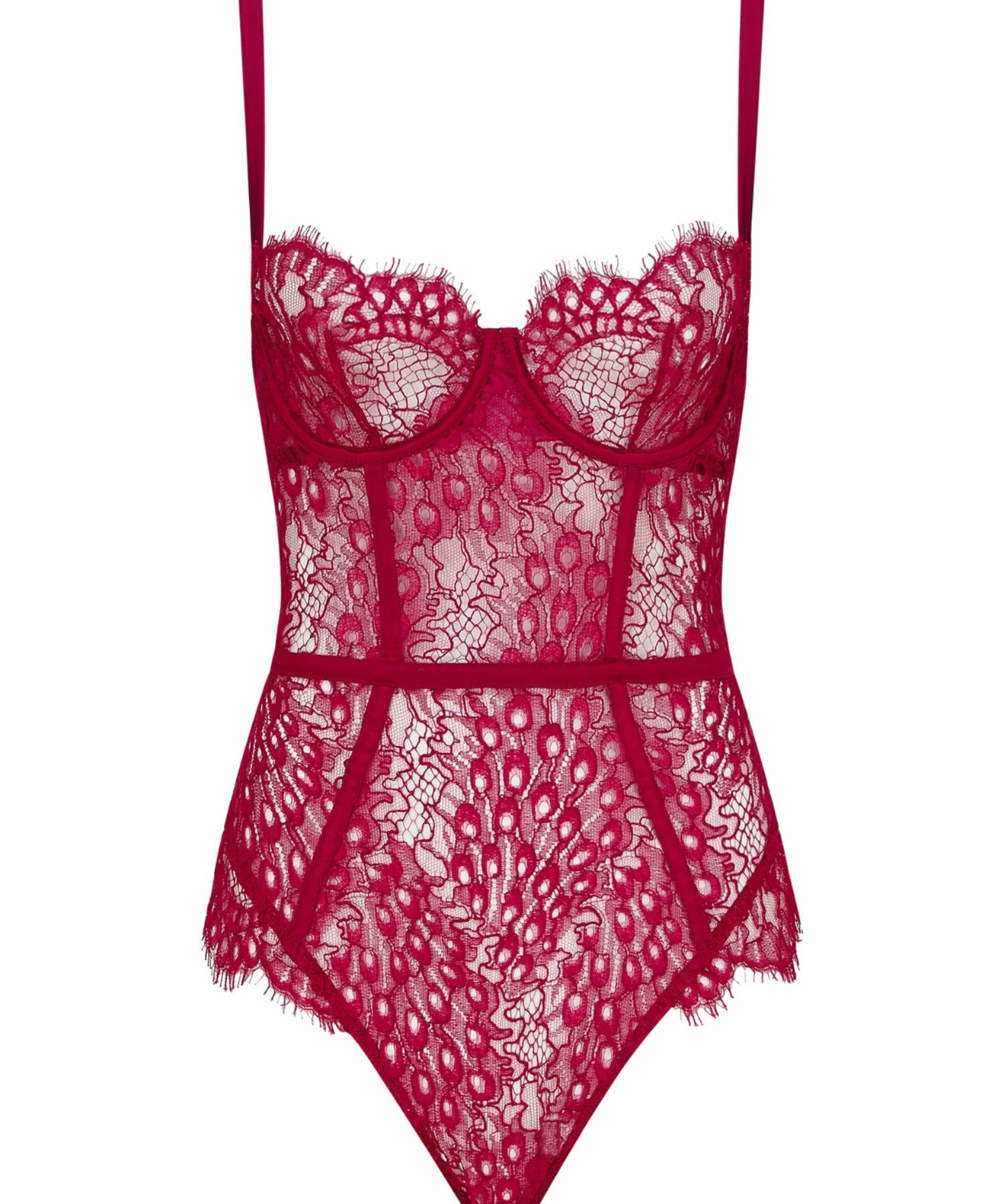 Coco de Mer Astrantia Bodysuit (Crimson) | Avec Amour Lingerie