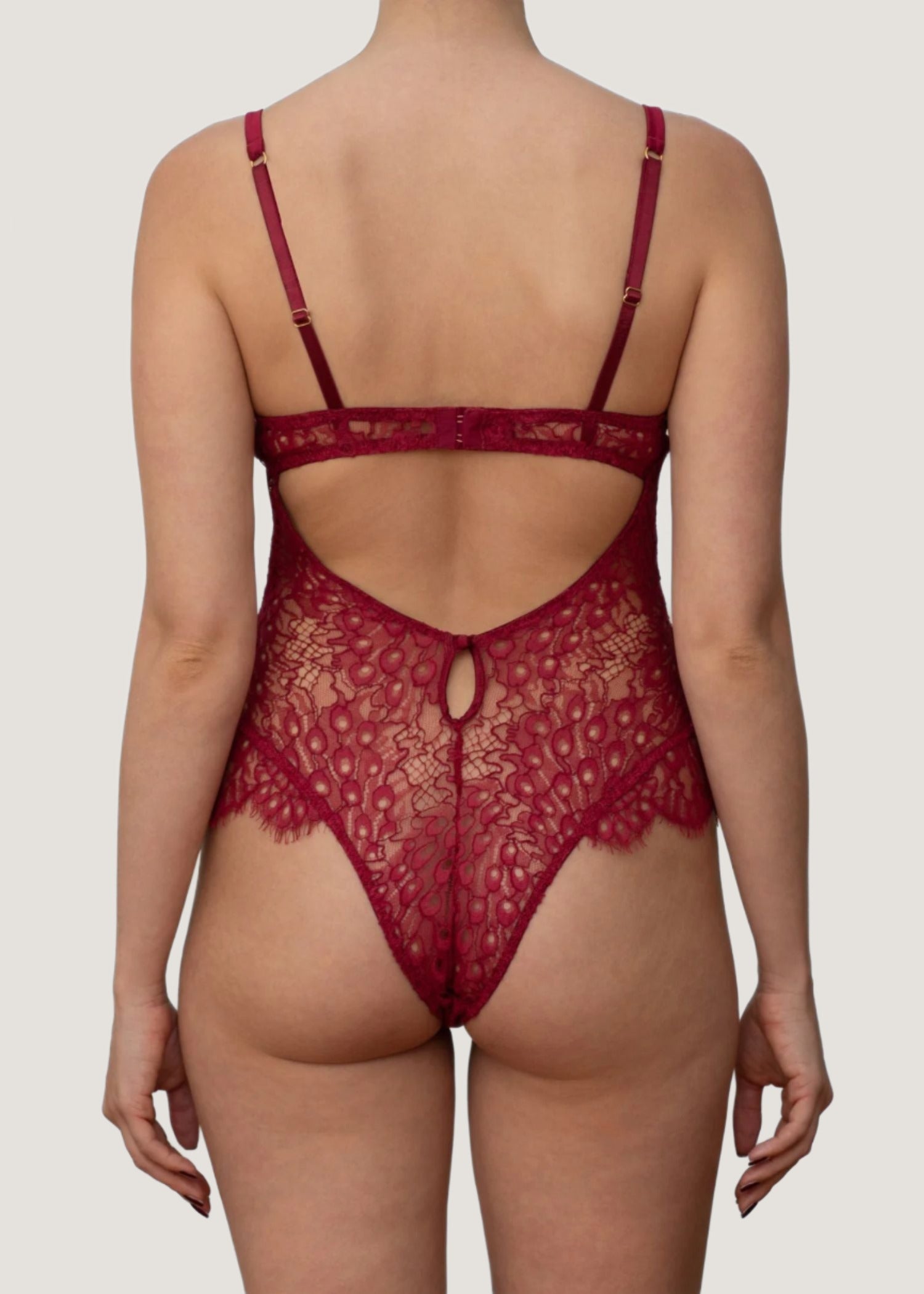 Coco de Mer Astrantia Bodysuit (Crimson) | Avec Amour Lingerie