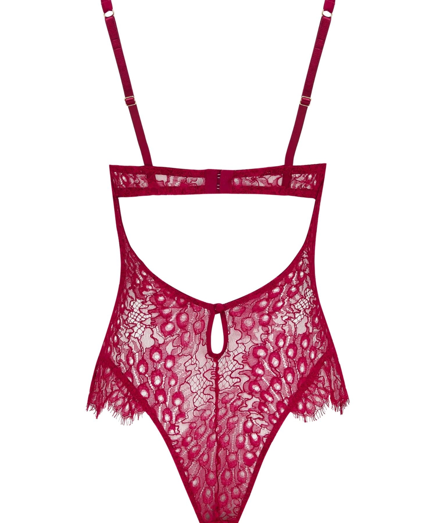 Coco de Mer Astrantia Bodysuit (Crimson) | Avec Amour Lingerie