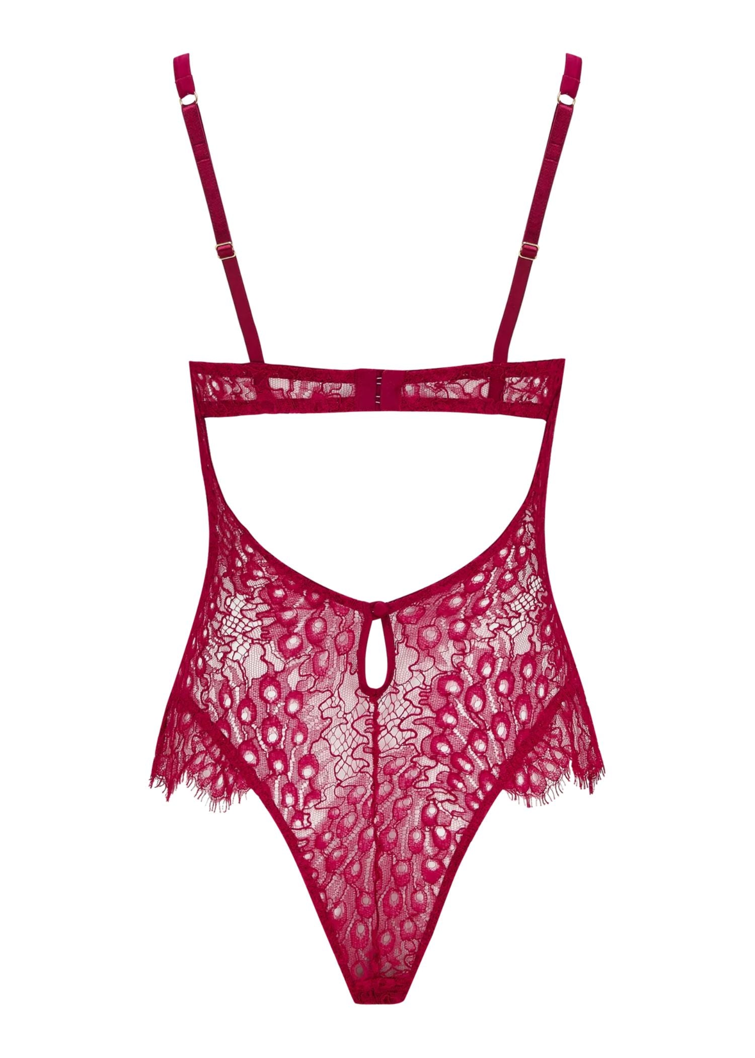Coco de Mer Astrantia Bodysuit (Crimson) | Avec Amour Lingerie