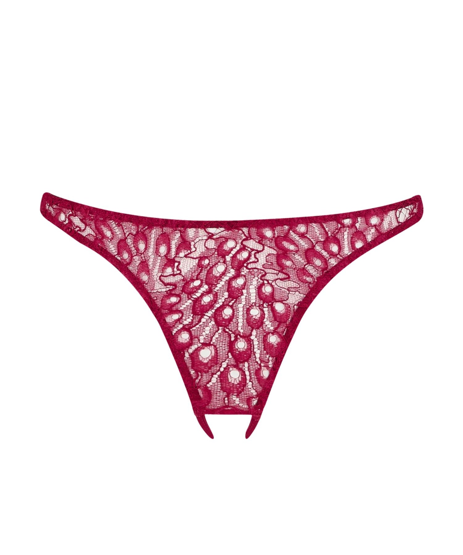 Coco de Mer Astrantia Open Knicker (Crimson) | Avec Amour Lingerie