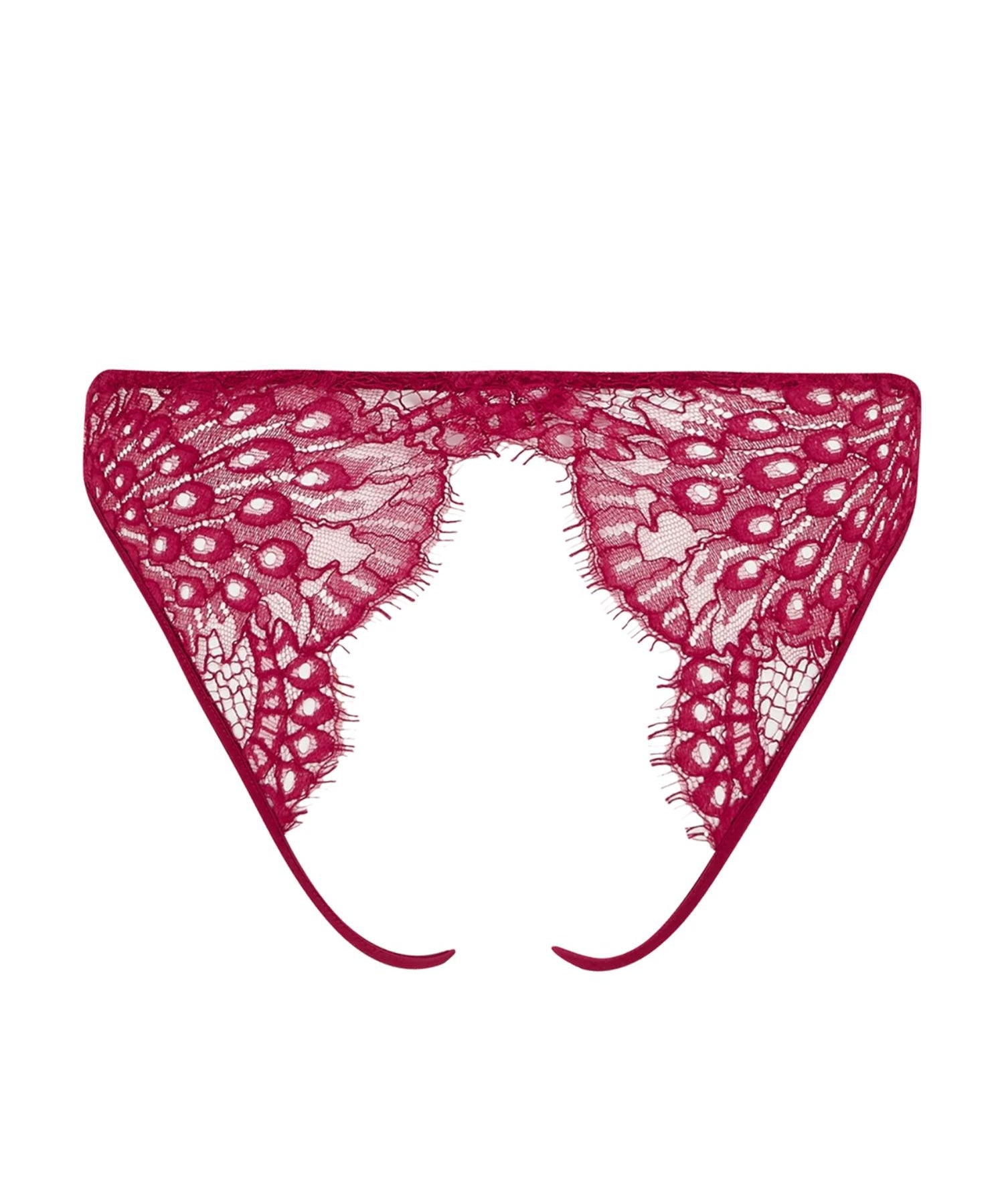 Coco de Mer Astrantia Open Knicker (Crimson) | Avec Amour Lingerie