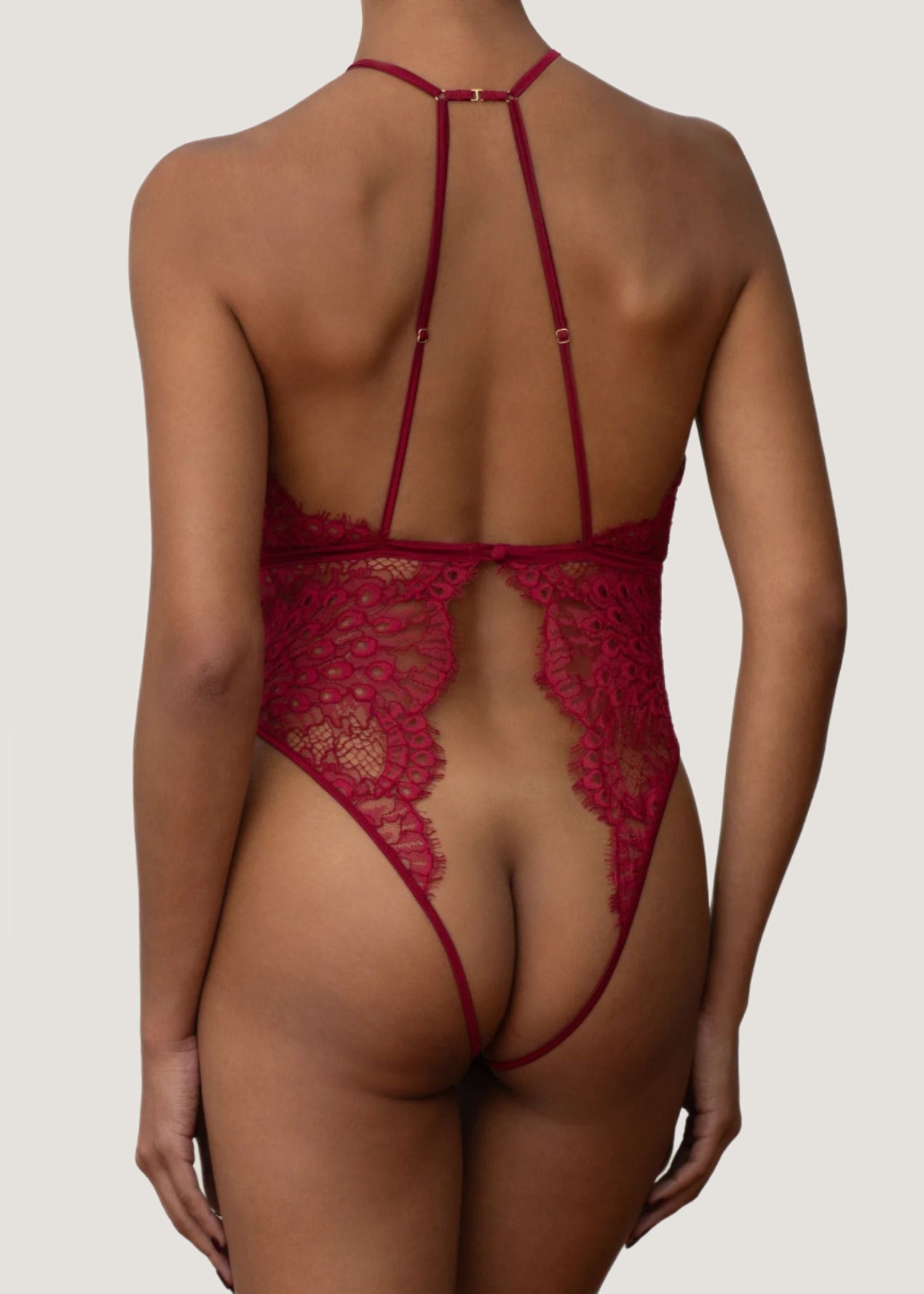 Coco de Mer Astrantia Playsuit (Crimson) | Avec Amour Lingerie