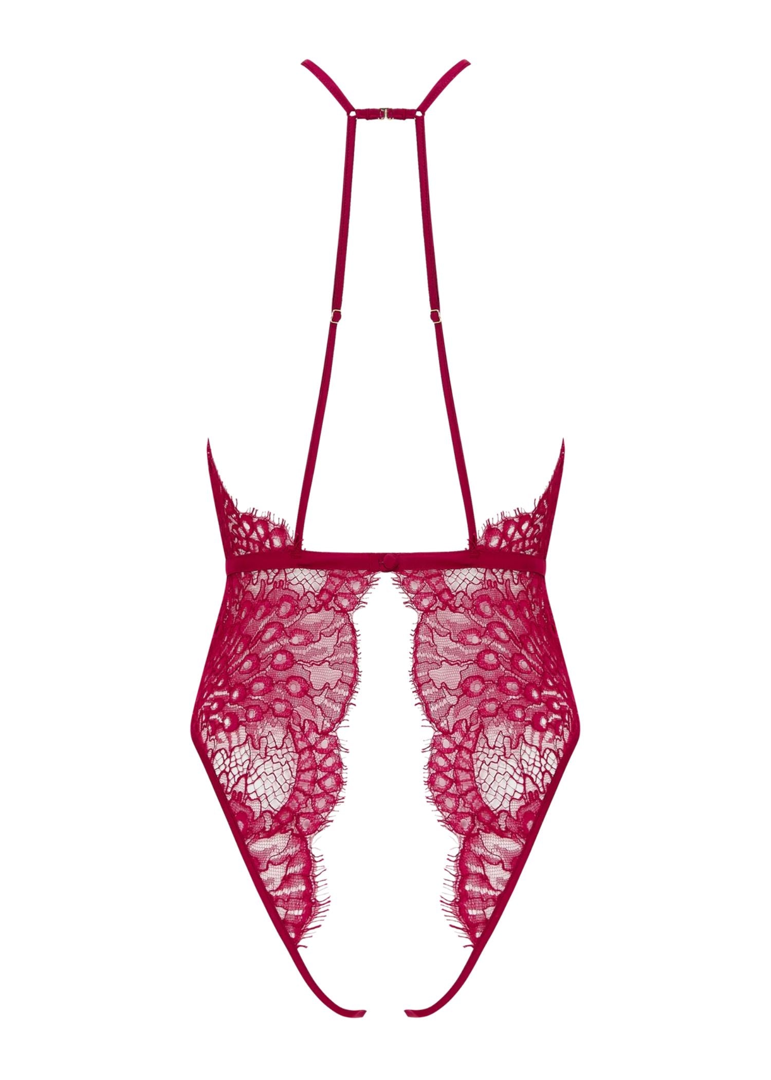 Coco de Mer Astrantia Playsuit (Crimson) | Avec Amour Lingerie