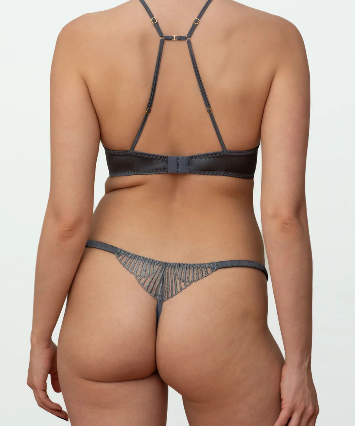 Coco de Mer Athena Quarter Cup Bra (Silver) - Avec Amour Lingerie