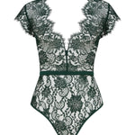 Coco de Mer Hera Lace Bodysuit (Deep Green) | Avec Amour Luxury Lingerie