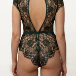 Coco de Mer Hera Lace Bodysuit (Deep Green) | Avec Amour Luxury Lingerie