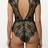 Coco de Mer Hera Lace Bodysuit (Deep Green) | Avec Amour Luxury Lingerie