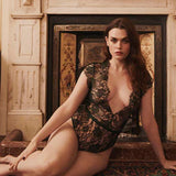 Coco de Mer Hera Lace Bodysuit (Deep Green) | Avec Amour Luxury Lingerie