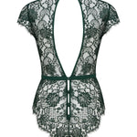 Coco de Mer Hera Lace Bodysuit (Deep Green) | Avec Amour Luxury Lingerie