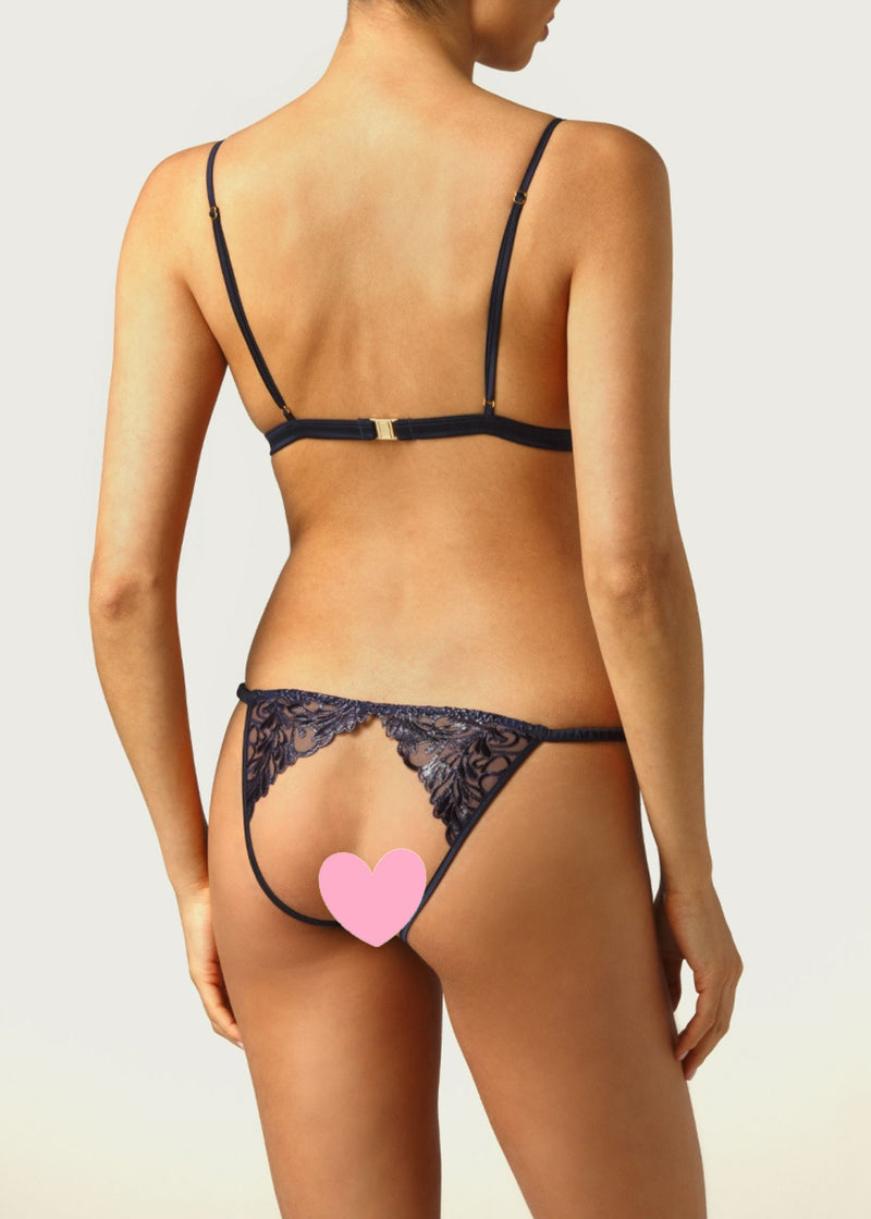 Coco de Mer Iris Playsuit (Midnight Blue) - Sexy Lingerie