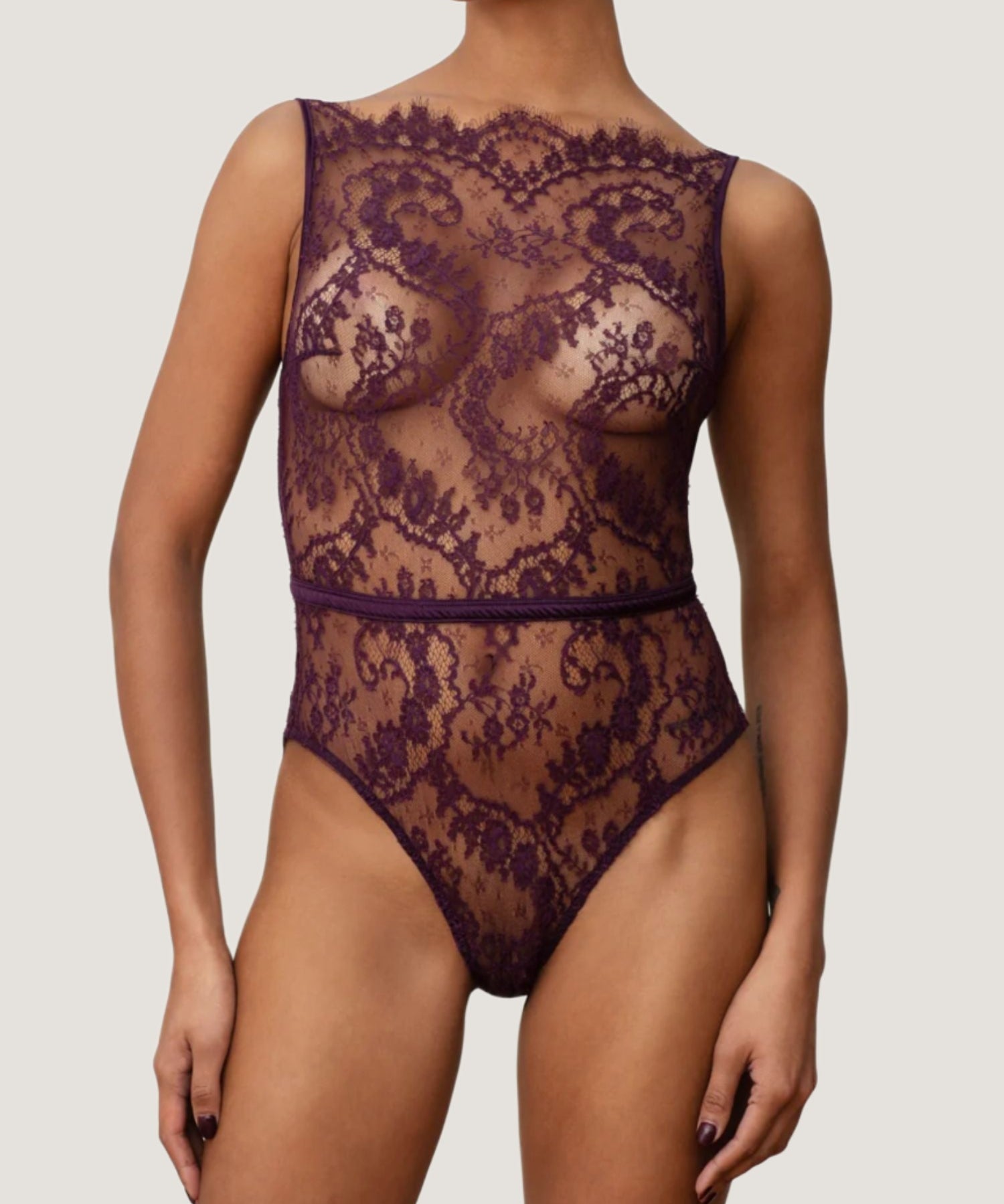 Coco de Mer Lunaria Bodysuit (Amethyst) | Avec Amour Luxury Lingerie