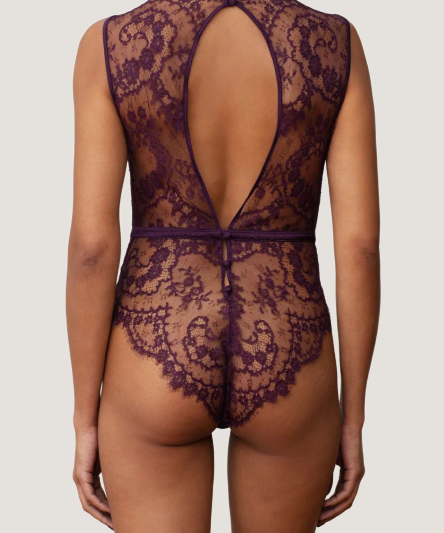 Coco de Mer Lunaria Bodysuit (Amethyst) | Avec Amour Luxury Lingerie