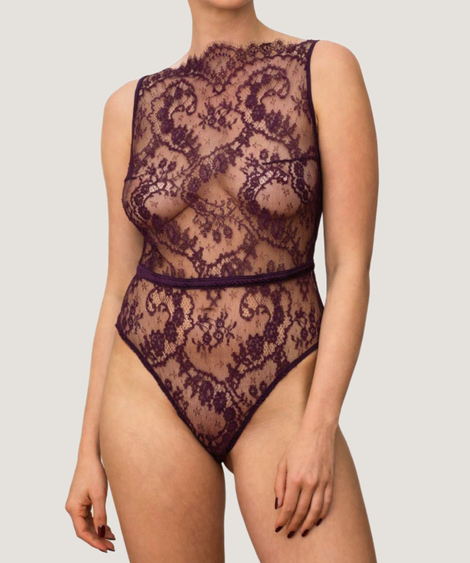 Coco de Mer Lunaria Bodysuit (Amethyst) | Avec Amour Luxury Lingerie