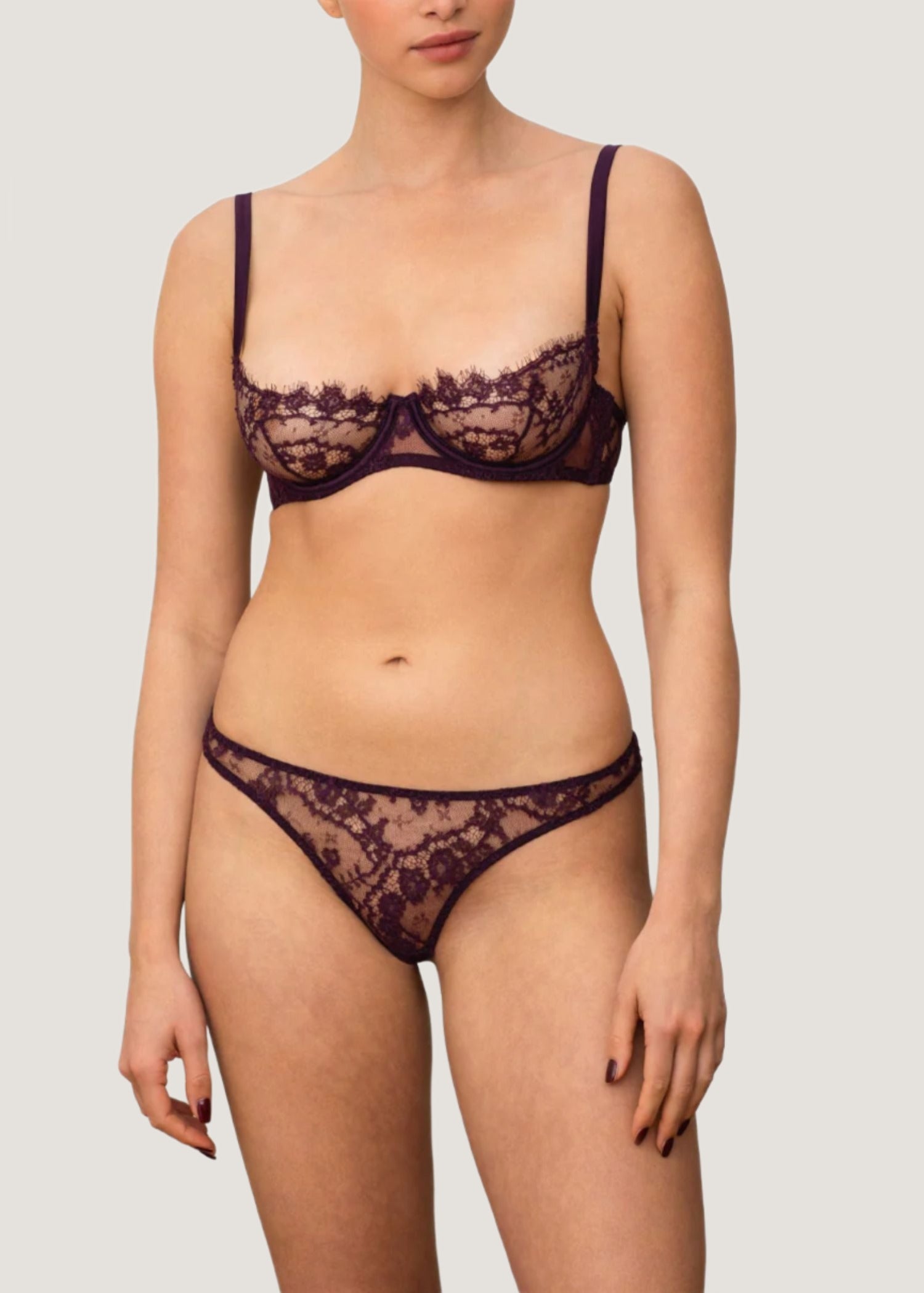 Coco de Mer Lunaria Brazilian Knicker (Amethyst) | Avec Amour Luxury Lingerie