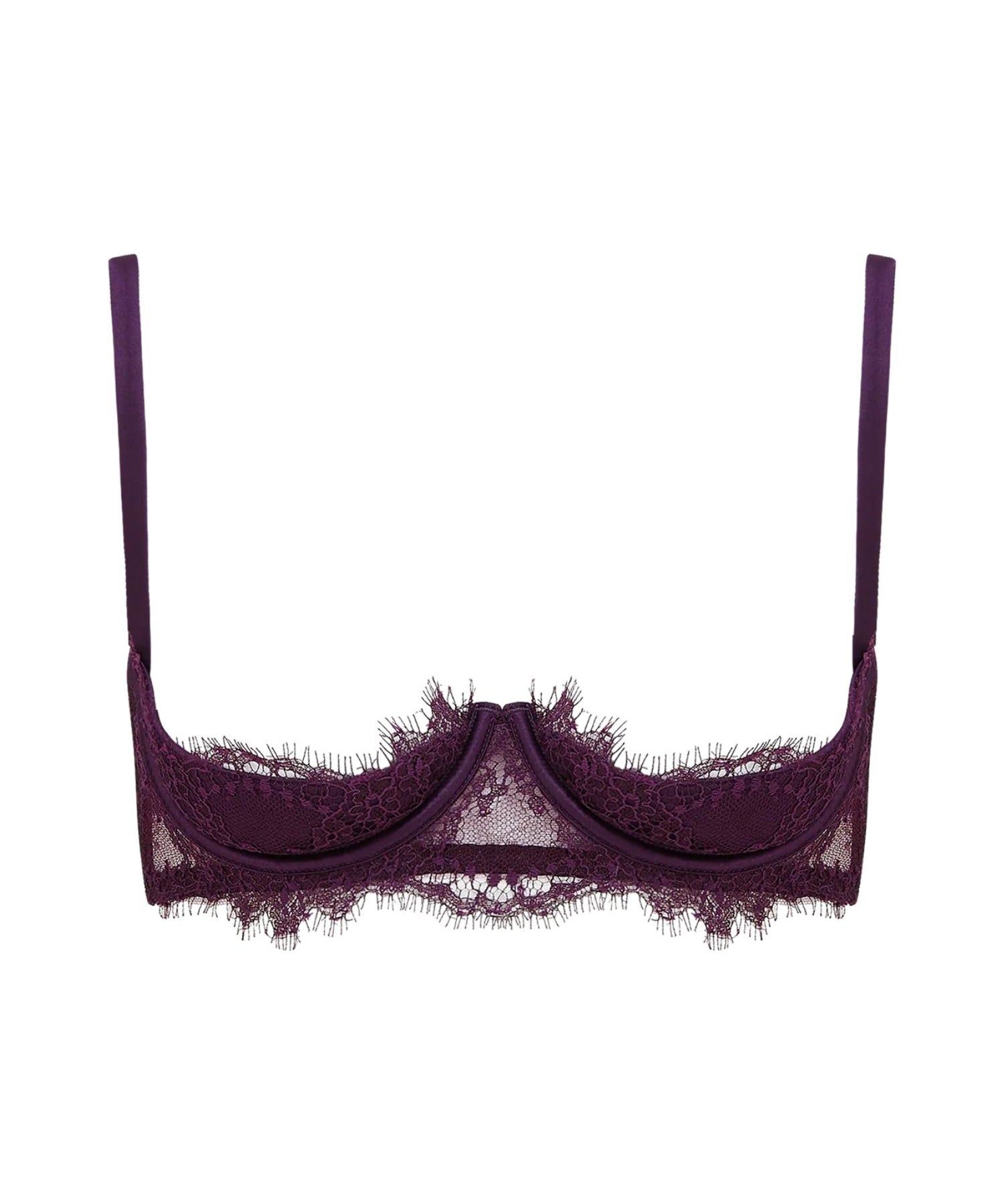 Coco de Mer Lunaria Quarter Cup Bra (Amethyst) | Avec Amour Luxury Lingerie