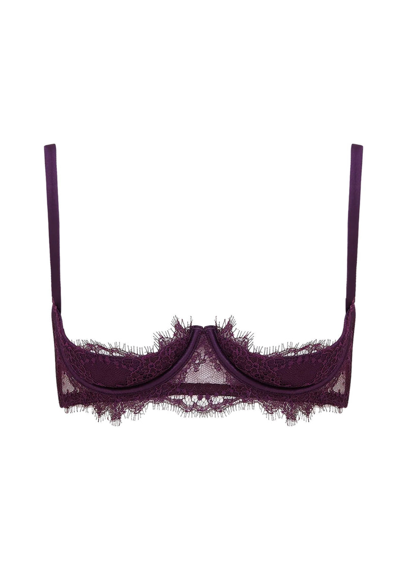 Coco de Mer Lunaria Quarter Cup Bra (Amethyst) | Avec Amour Luxury Lingerie