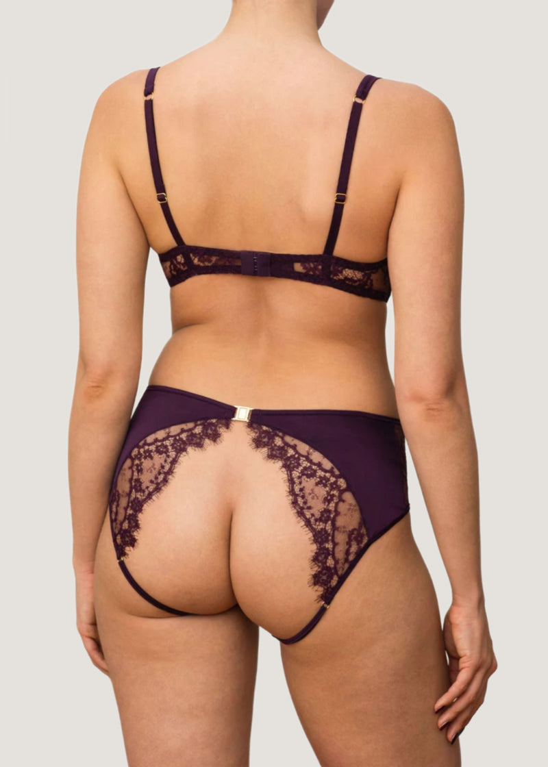 Coco de Mer Lunaria Quarter Cup Bra (Amethyst) | Avec Amour Luxury Lingerie
