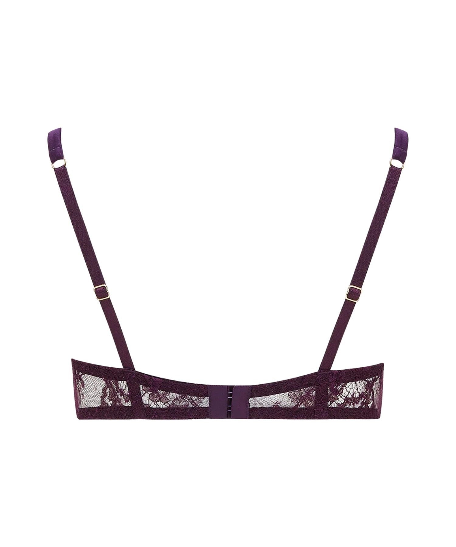 Coco de Mer Lunaria Quarter Cup Bra (Amethyst) | Avec Amour Luxury Lingerie