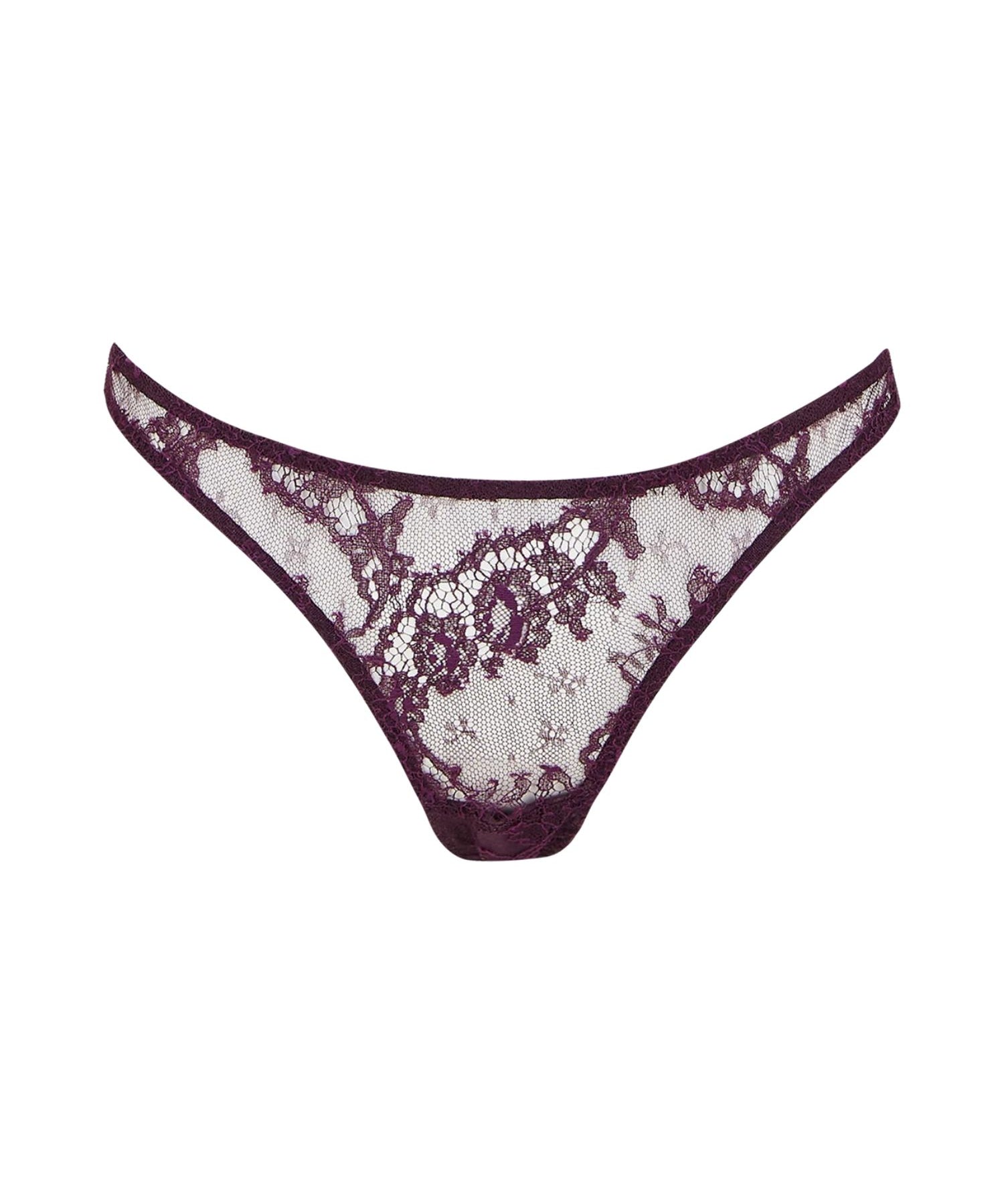 Coco de Mer Lunaria Skirt Thong (Amethyst) | Avec Amour Luxury Lingerie