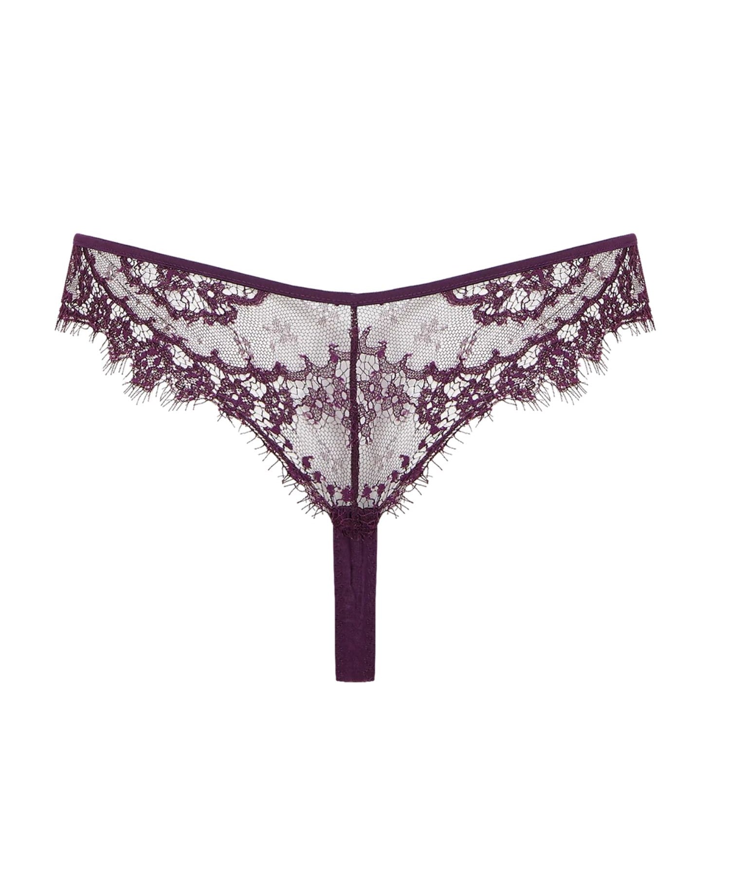 Coco de Mer Lunaria Skirt Thong (Amethyst) | Avec Amour Luxury Lingerie