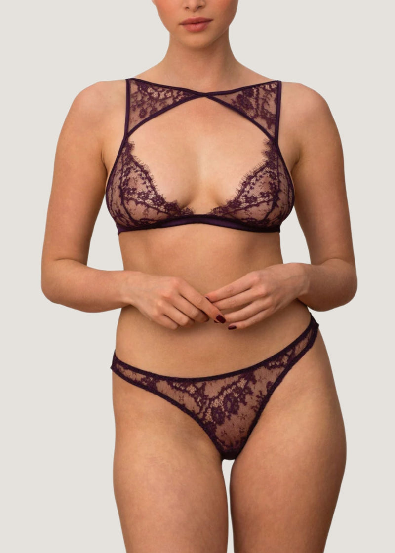 Coco de Mer Lunaria Triangle Bra (Amethyst) | Avec Amour Luxury Lingerie