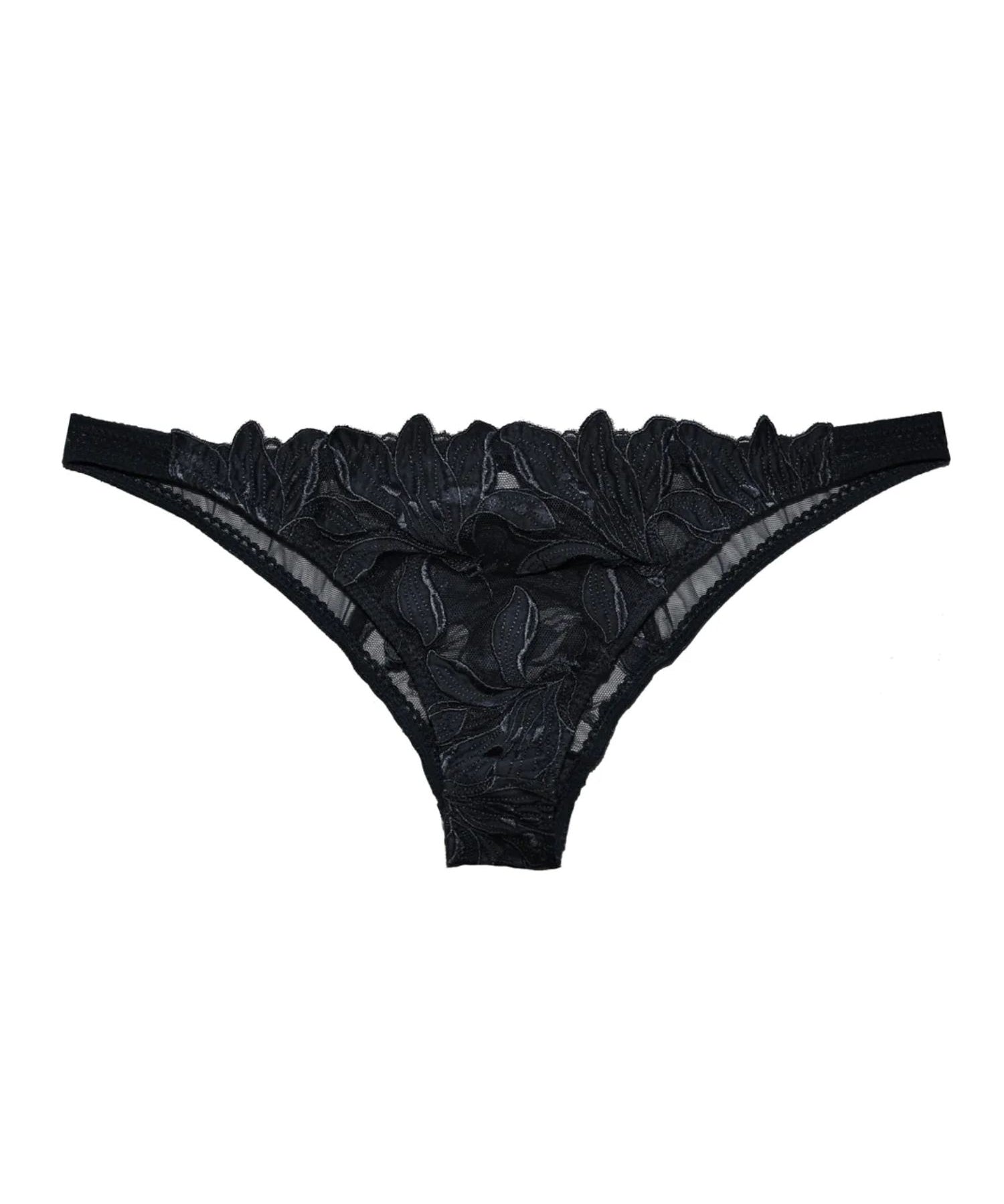 Fleur Du Mal Lily Lace Cheeky Brief (Black) | Avec Amour Lingerie