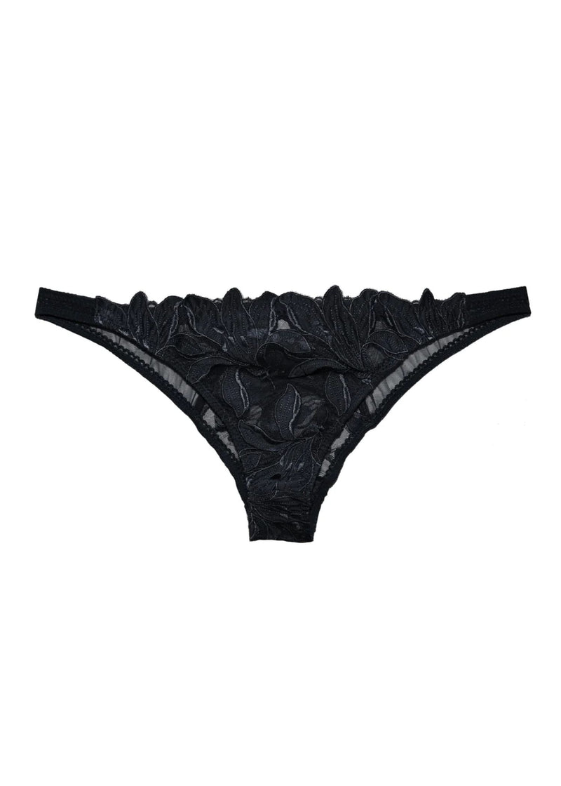 Fleur Du Mal Lily Lace Cheeky Brief (Black) | Avec Amour Lingerie