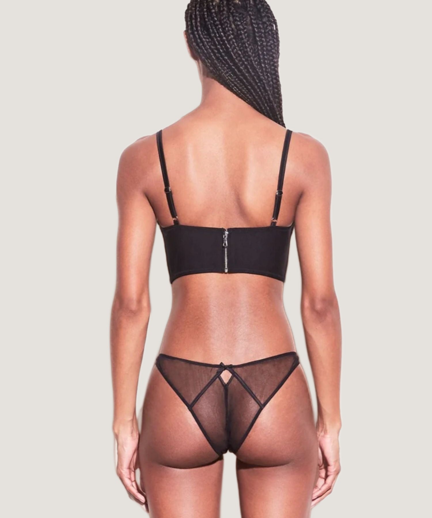 Fleur Du Mal Lily Lace Cheeky Brief (Black) | Avec Amour Lingerie