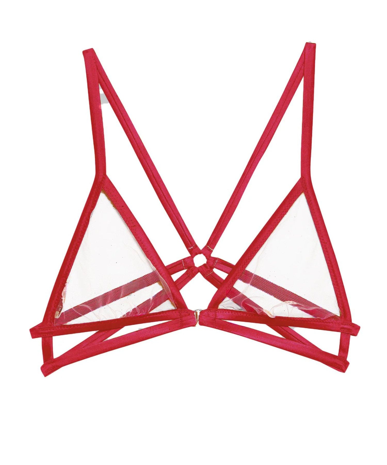 Fleur Du Mal Luxe Strappy Bondage Bra (Rouge) | Avec Amour Lingerie