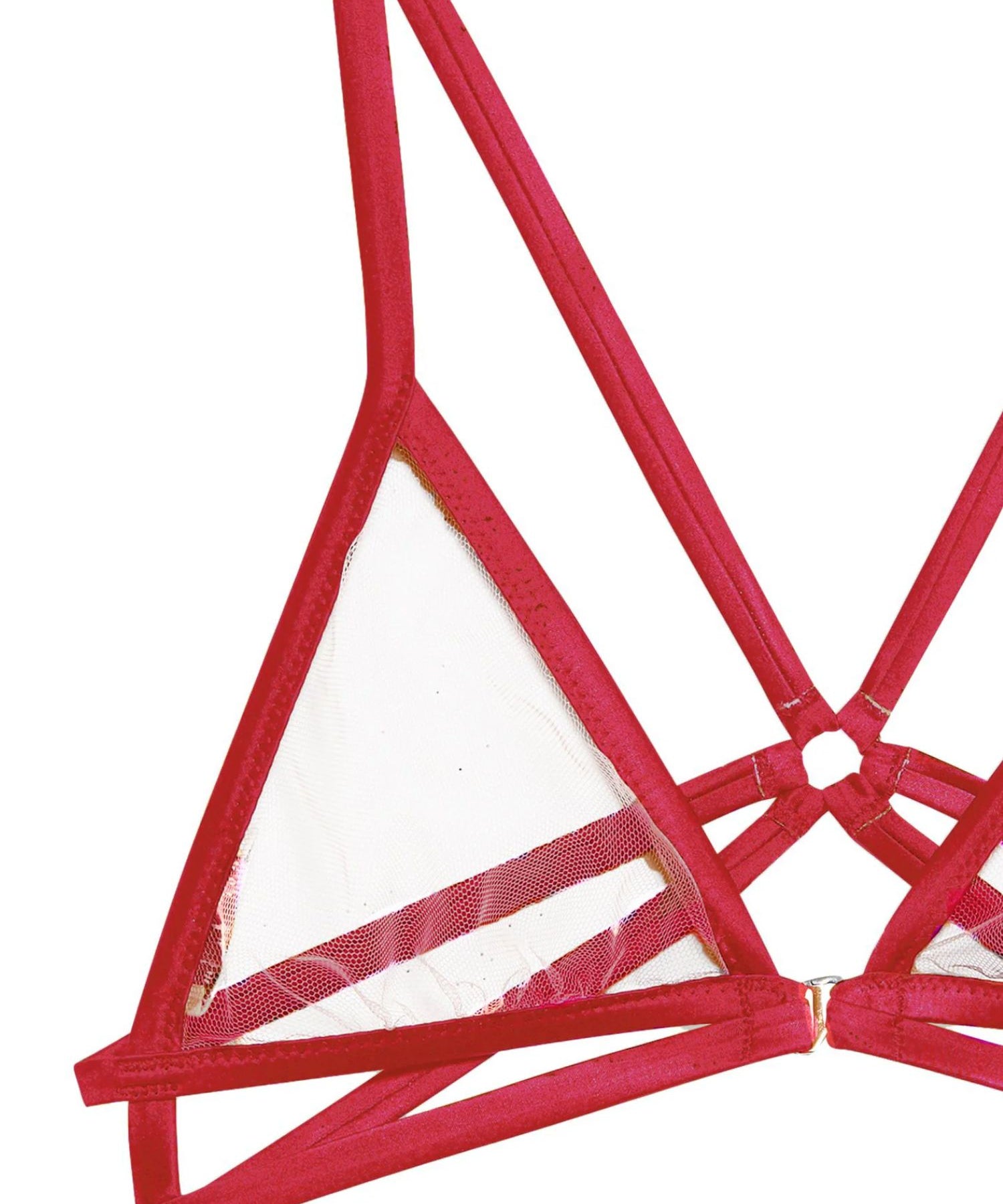 Fleur Du Mal Luxe Strappy Bondage Bra (Rouge) | Avec Amour Lingerie