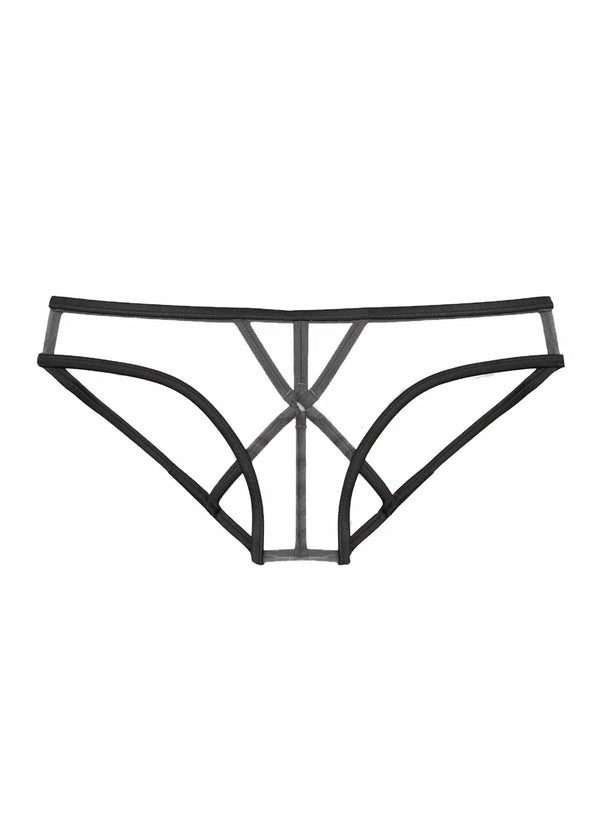 Fleur Du Mal Luxe Strappy Bondage Panty (Black) | Avec Amour Lingerie