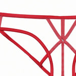 Fleur Du Mal Luxe Strappy Bondage Panty (Rouge) | Avec Amour Lingerie