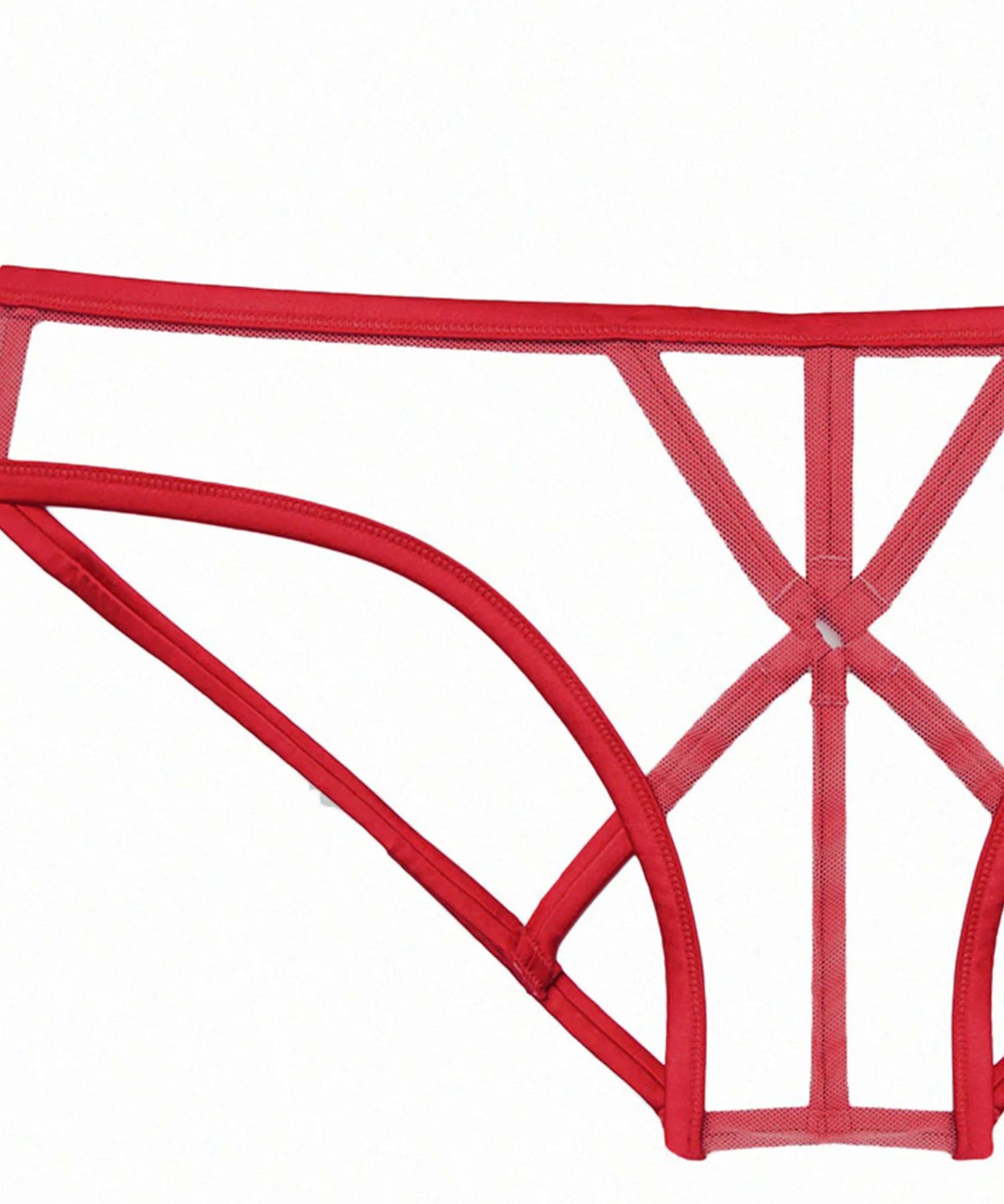 Fleur Du Mal Luxe Strappy Bondage Panty (Rouge) | Avec Amour Lingerie