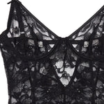 Fleur Du Mal Magnolia Lace Ouvert Bodysuit (Black) | Avec Amour Lingerie