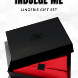 INDULGE ME Lingerie Gift Set (Large) | AVAM Backless Dress, UPKO Moist Eyes Clitoral G-String, Metal Nipple Cover