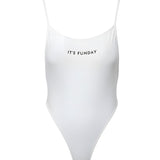 It's Funday by AVAM - UNBASIC Low Back Bodysuit (White) | Avec Amour Lingerie