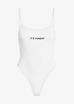 It's Funday by AVAM - UNBASIC Low Back Bodysuit (White) | Avec Amour Lingerie