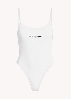 It's Funday by AVAM - UNBASIC Low Back Bodysuit (White) | Avec Amour Lingerie