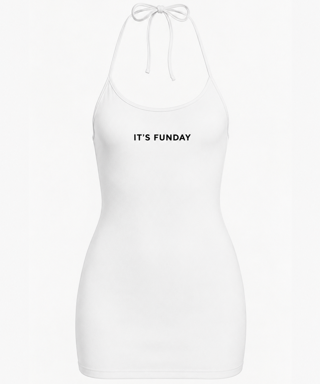 It's Funday by AVAM UNBASIC Halter Micro Dress (White) | Avec Amour Lingerie