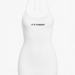 It's Funday by AVAM UNBASIC Halter Micro Dress (White) | Avec Amour Lingerie