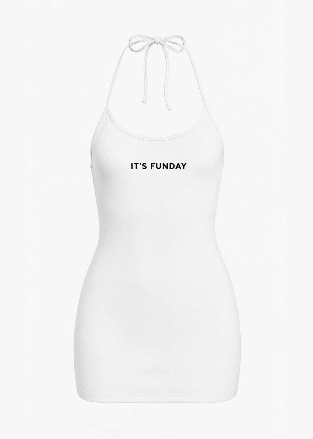 It's Funday by AVAM UNBASIC Halter Micro Dress (White) | Avec Amour Lingerie