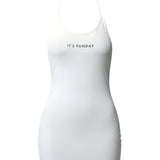 It's Funday by AVAM UNBASIC Halter Micro Dress (White) | Avec Amour Lingerie