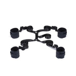 Liebe Seele Vegan Fetish Faux Leather Under Mattress Restraint Set in Black — flat lay