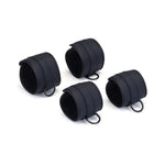 Liebe Seele Vegan Fetish Faux Leather Under Mattress Restraint Set in Black — flat lay