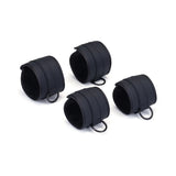 Liebe Seele Vegan Fetish Faux Leather Under Mattress Restraint Set in Black — flat lay